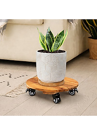 Đế Kê Chậu Cây Có Bánh Xe ANKAN, R30cm Làm Giá Đỡ Kệ Hoa Cây Cảnh, Màu Vàng Nắng, Chịu Tải 120Kg