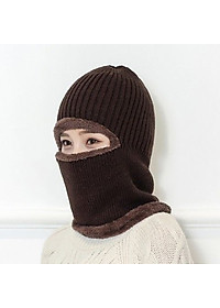Mũ len trùm đầu ninja lót lông che kín cổ gáy ấm áp mùa đông thích hợp nam và nữ