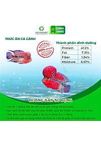 Thức ăn Cá La Hán GREENABC – Hàm lượng protein 40 kích bung đầu to, châu sáng, vảy rực rỡ – Hộp 350g