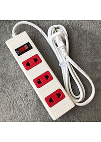 Ổ cắm Điện Quang ECO ĐQ ESK 2WR 32 ECO (3 lỗ 2 chấu, dây dài 2m, màu trắng đỏ)