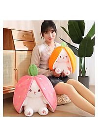 Gấu bông thỏ cà rốt 2 in 1, thú nhồi bông dâu cosplay cao cấp