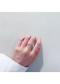 Nhẫn mặt trăng đá - tone bạc s925 - nhẫn thời trang Hàn Quốc.