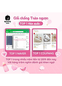 Gối chống trào ngược cho bé Rototo Bebe cao cấp nhập khẩu Hàn Quốc khắc phục tình trạng trào ngược dạ dày trẻ sơ sinh hiệu quả - Loại Cotton cao cấp mềm mại, thấm hút mồ hôi tốt 