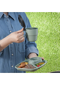 Cốc uống nước kèm nắp liền màu xanh nội địa Nhật Bản