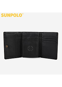 Ví Nam Đứng Gấp 3 Da Bò Cao Cấp SUNPOLO WSTF51 (Đen, Nâu Đỏ, Xanh)