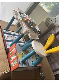 Trọn bộ đồ chơi lắp ghép sáng tạo cho bé trai và bé gái có kèm bàn và ghế ngồi, chất liệu nhựa ABS cứng cáp dày dặn - Đồ chơi phát triển trí não cho bé yêu