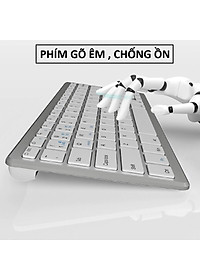 Bàn phím không dây mini W201S - đa kết nối bluetooth 5.0 + 3.0 + Usb wireless 2.4G cho máy tính laptop smartphone hàng nhập khẩu