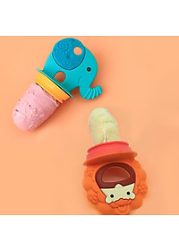 Túi nhai ăn dặm chống hóc silicon kèm gặm nướu và nắp làm kem cho bé Marcus & Marcus, từ 6 tháng - Ollie