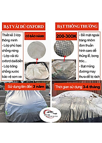 Bạt phủ xe ô tô 3 lớp thông minh, vải dù oxford cao cấp, áo trùm bảo vệ xe 7 chỗ che nắng,nóng,mưa