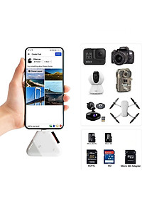 Đầu đọc thẻ nhớ SD, TF ( Micro SD ) đa năng 3in1 dùng cho iPhone, iPad, điện thoại Android, máy tính, PC, laptop