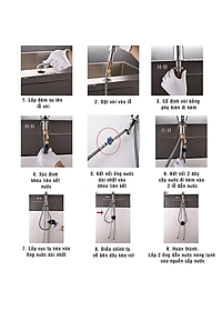 Vòi rửa chén KG53 nóng lạnh dây rút cao cấp inox304, dùng cho mọi bồn rửa chén bát nhà bếp, dây rút dễ tiện dụng ,2 chế độ nước kèm dây nóng lạnh 40cm - Hàng chính hãng