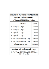 Bộ Sách Vinschool Lớp 1