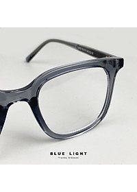 Gọng Kính Cận, Kính Giả Cận Nam Nữ Cao Cấp, Gọng Nhựa Cốt Thép, Mắt Vuông To Trơn, Đen, Xanh Lá, Xám Trong - BLUE LIGHT