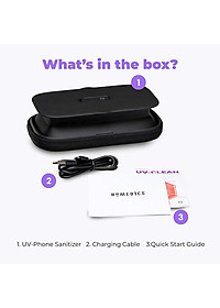 Hộp khử khuẩn cá nhân công nghệ UV-CLEAN pin sạc HoMedics SAN-PH100 (Hàng nhập khẩu USA)