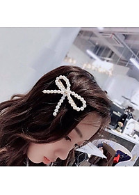 Kẹp nơ ngọc trai  - kẹp hot style Hàn Quốc