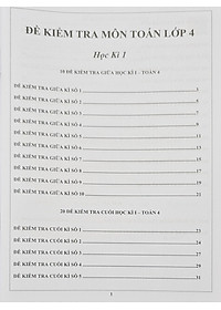 Combo Sách - Đề kiểm tra Toán 4 học kì I + II