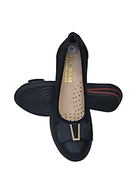 Giày Nữ Búp Bê Đế Xuồng HÀ NAM Da Bò Thật Cao Cấp 4cm GBBN2033