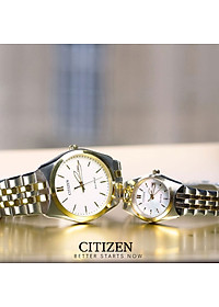 Đồng Hồ Nam Citizen Dây Kim Loại Máy Eco-Drive BM7334-58B - Mặt Trắng