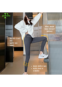 Quần Legging Nữ Dài Cạp Cao Đẹp Cao Cấp PINKAHA Nâng Mông Vải Thun Cotton Siêu Co Giãn 4 Chiều Ôm Sát