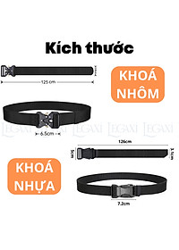 Thắt Lưng Dây Nịt Khóa Nhôm Canvas Quân Đội Tháo Nhanh Vải Nylong Dù Thời Trang Nam Nữ Unisex Legaxi