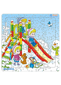 05 bộ tranh xếp hình 20 mảnh size 17x17cm – đồ chơi trí tuệ cho bé từ 2 tuổi – Combo Sắc màu tuổi thơ