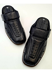 GIÀY LƯỜI NAM DA BÒ 100%, KIỂU SA-BO CAO CẤP, MAY QUAI CHẮC CHẮN, VYFASHION01, THIẾT KẾ THOÁNG KHÍ, ĐI RẤT ÊM CHÂN