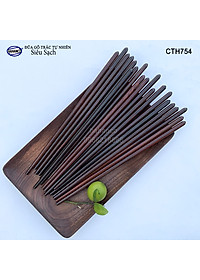 Đũa đầu búp gỗ Trắc Việt Nam Siêu sạch (10 đôi) Kháng khuẩn, không nấm mốc (CTH754) để mộc siêu bền - an toàn sức khỏe