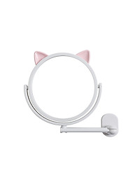 Gương Trang Điểm Dán Tường Xoay 360 Độ Họa Tiết Mèo - Chính Hãng 