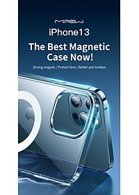 Ốp Lưng Mag safe Trong Suốt MIPOW TEMPERED GLASS Dành Cho iPhone 13 Mini, Iphone 13/ 13 Pro, 13 Pro Max - Hàng Chính Hãng