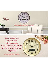 Đồng Hồ EASTAR Tròn Kim Điện tử Viền Mỏng - Máy KIM TRÔI - LỊCH Vạn Niên và NHIỆT KẾ Điện tử