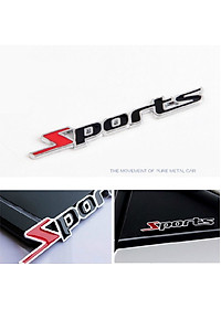 Logo kim loại chữ nổi SPORTS dán ô tô