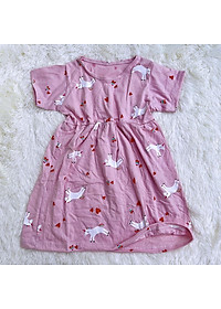 Váy đầm bé gái tay ngắn thun cotton co giãn giao nhiều hoạ tiết khác nhau cho khách MamLa