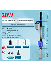 Máy hút cặn Sunsun HXS 02 / 03 Multi Function vệ sinh đáy nền thay nước bể cá tép thủy sinh