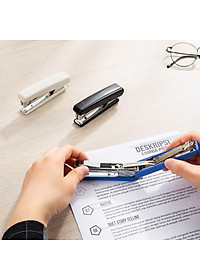 Dập ghim #10 Deli, kèm hộp đựng ghim 15 trang, Đen, xanh, xám - 1 cái E0251