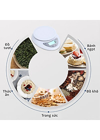 Cân Tiểu Ly Điện Tử Mini Nhà Bếp Cân Thực Phẩm Loại 5Kg Tiện Lợi Cân Tiểu Ly Điện Tử Nhà Bếp Mini Làm Bánh Đồ Ăn Nguyên Liệu Chính Xác Cao Tặng Kèm Pin
