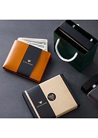 Bóp nam da bò - Ví da Nappa cao cấp tặng kèm hộp và túi sang trọng - Alpha 001