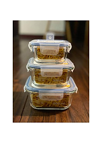 Combo 2 hộp thủy tinh chữ nhật Hokkaido 640ml