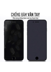 Miếng Dán Cường Lực Chống Vân Tay Cho Iphone 7 / 8 – Kính Cường Lực Nhám, Full Màn Hình - Màu Đen – Hàng Chính Hãng