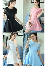 Đầm Ren Tay Ngắn Kiểu Dáng Dễ Thương DN020 MayHomes, Kiểu Dáng Xinh, Gợi Cảm, Vải Bền Đẹp, Đường May Khéo Léo 