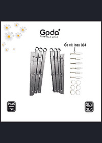 Giàn phơi xếp ống 22mm inox 304 thông minh cao cấp Goda loại 1.2 mét GD-141a