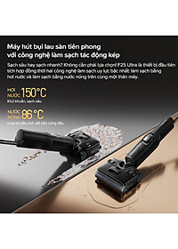 Máy Hút Bụi Lau Sàn Roborock F25 Ultra Khí Nóng Khử Khuẩn 22.000 Pa - Hàng Chính Hãng