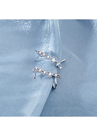 Bông tai kẹp vành tai S925 đính đá