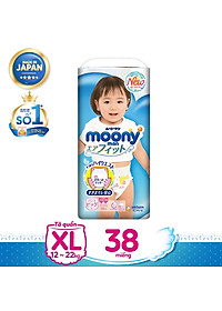 [Mã mới] Tã quần cao cấp Moony dành cho bé gái XL38