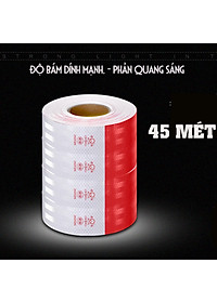 Cuộn Phản Quang 2 Màu Đỏ Trắng Bóc Dán Cho Xe Tải, Xe Container, Xe Hơi, Xe Ô tô Dài 45 Mét/ Cuộn Giúp An Toàn Ban Đêm Mai Lee
