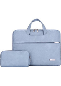 Cặp xách da chống sốc, chống nước dành cho macbook, laptop, surface  - Tặng kèm ví đựng sạc, chuột