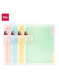 Sổ Tay Ghi Chép B5 Gáy Lò Xo 60 Trang Deli - Xanh Dương/Hồng/Vàng/Xanh Lá - QHB560