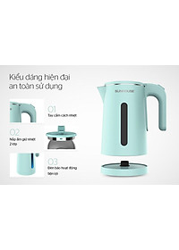 Bình siêu tốc inox 2 lớp 1,8L Sunhouse  SHD1351 - Hàng chính hãng (chỉ giao HN và một số khu vực)
