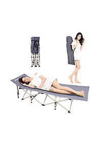 Giường xếp du lịch, vải bạt 3D chống thấm, chống bám bụi, xếp gọn kèm túi du lịch - NIKITA
