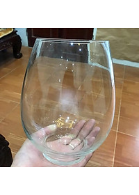 Chậu thuỷ tinh miệng khum chuyên dùng trồng cây thủy sinh, thủy canh, bình nuôi cá để bàn