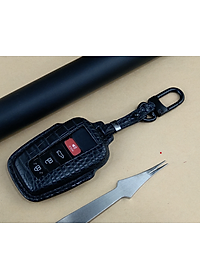 Bao da ép phom Handmade bọc chìa khóa xe ô tô TOYOTA da cá sấu sang trọng